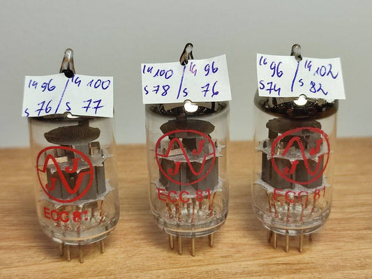 3x NOS JJ ECC81 / 12AT7. VINTAGE VALVES / TUBES. TESTED and Balanced