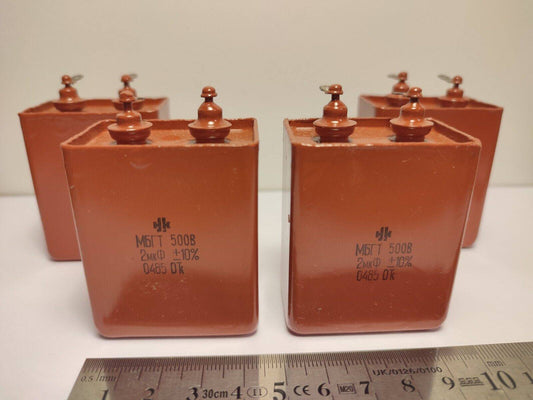 4 Pcs. 2 uF 500 V RUSSIAN PAPER IN OIL PIO AUDIO CAPACITORS MBGT 10%