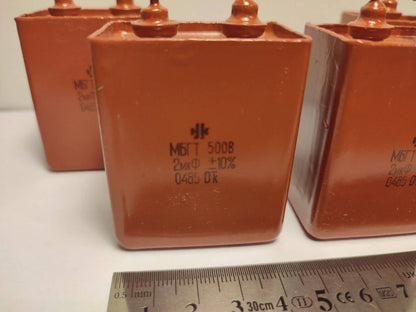 4 vnt. 2 uF 500 V RUSSIAN POPPER IN OIL PIO GARSO KONDENSATORIAI MBGT 10 %