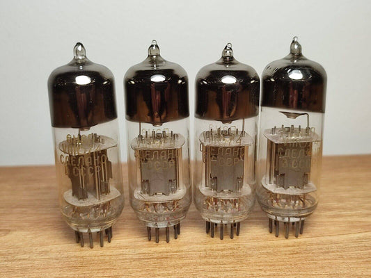 4 pcs LOT 6N6P tubes Gold grid New NOS 70's 1974 ( ecc99 e182cc 5687 7044 7119)