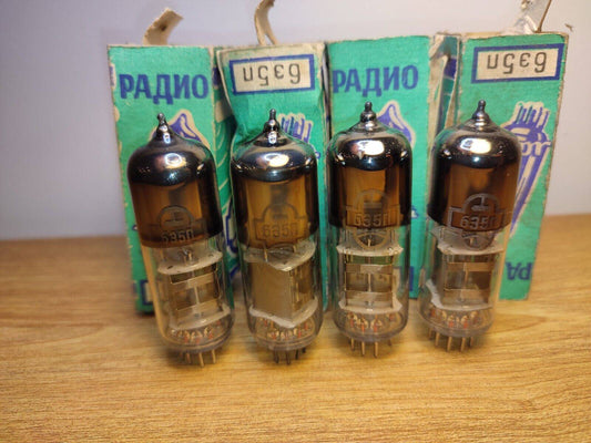 4 pcs (Quad ) 6E5P RUSSIAN AUDIOPHILE TETRODE HF VACUUM TUBE TESTED NOS NIB