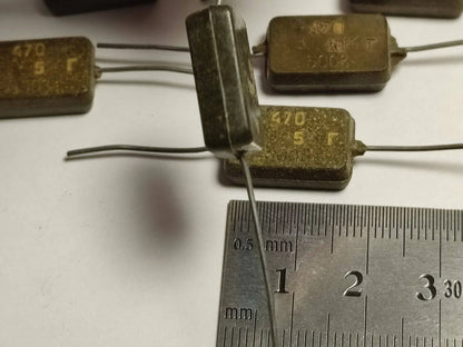 470 pF 500 V 5% LOT OF 12 Pcs.  RUSSIAN SILVER-MICA CAPACITORS KSO-5G КСО-5Г