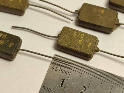 470 pF 500 V 5% LOT OF 12 Pcs.  RUSSIAN SILVER-MICA CAPACITORS KSO-5G КСО-5Г