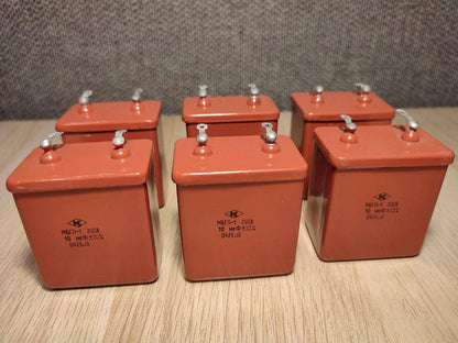 4vnt. 10 uF 200 V RUSIŠKAS POPIERIUS ALYVUOSE PIO GARSO KONDENSATORIUS MBGP-1 МБГП–1
