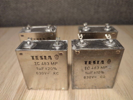 4Pcs LOT 1uF 630 V TESLA TC483 MP PAPER IN OIL PIO CAPACITOR 10% 20% RARE
