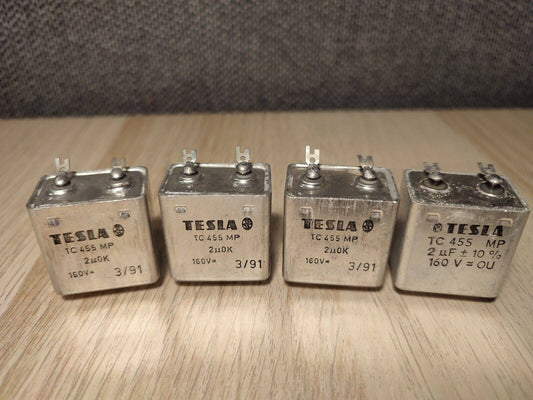 4Pcs LOT  2uF 160V TESLA TC455 MP PAPER IN OIL PIO CAPACITOR 10% 20%