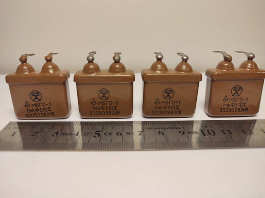 4x 1 uF 10% 300 V RUSSIAN PAPER IN OIL (PIO) AUDIO CAPACITOR MBGO-1 МБГО-1