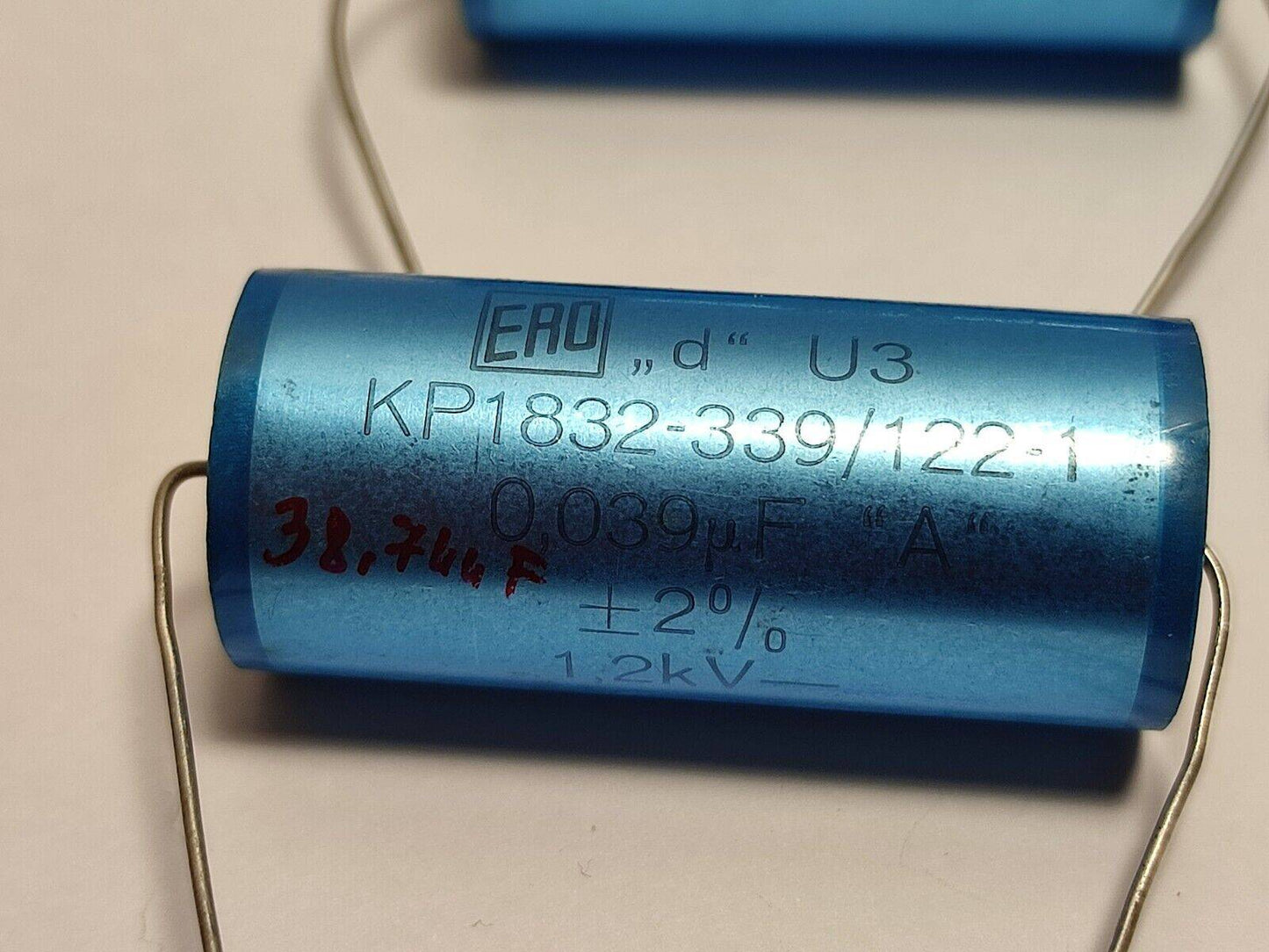5X Vintage 0.039UF 39nF 1200V 1.2KV 2% Axial Capacitor KP1832 339/122-1 ERO