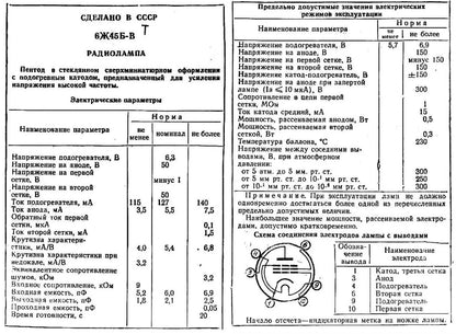 6 Stück 6J45B-V / 6Zh45B-V Miniatur-HF-Pentodenröhren UdSSR NOS
