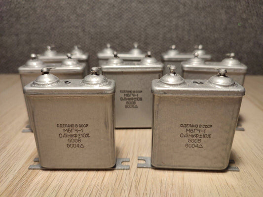 6x Paper MBGCH-1 - 0.5uF 500V PIO PAPER IN OIL Capacitors / NOS