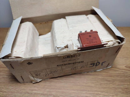 80Pcs Lot OMBG-2 ОМБГ-2 400V 2x 0.1uF 10% Capacitor PIO Ussr Soviet Military NOS