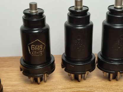 8x 6A8 = 6Q8 Heptode Tube Novosibirsk Sovietų Naudoti vamzdžiai Metalas