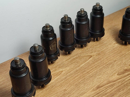 8x 6A8 = 6Q8 Heptode Tube Novosibirsk Sovietų Naudoti vamzdžiai Metalas