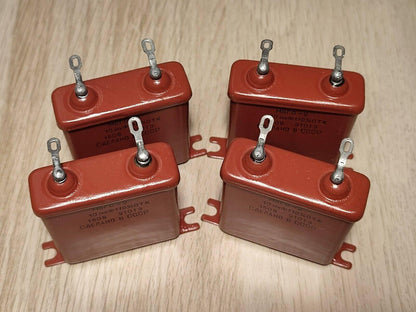4er-Set (gleiche Charge) MBGO-2 10uF 160V russische PIO-Kondensatoren Neu