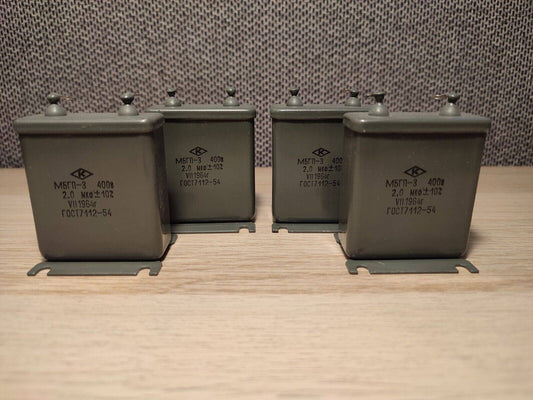 MBGP-3/МБГП–3 2uF 10% 400V RUSSIAN PAPER CAPACITORS 4Pcs LOT