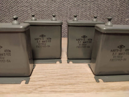 MBGP-3/МБГП–3 2uF 10% 400V RUSIŠKI POPIERINIAI KONDENSATORIAI 4Vnt.