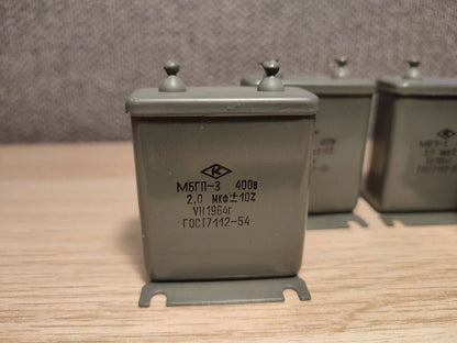 MBGP-3/МБГП–3 2uF 10% 400V RUSIŠKI POPIERINIAI KONDENSATORIAI 4Vnt.
