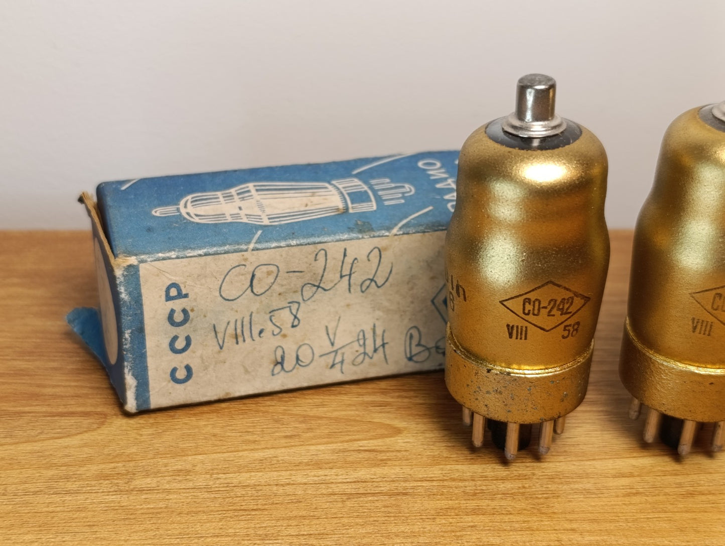 2pc. Matched CO-242 / SO-242 / СО-242 Pentagrid-Converter Heptode tube. TESTED