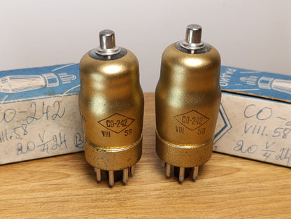 2pc. Matched CO-242 / SO-242 / СО-242 Pentagrid-Converter Heptode tube. TESTED