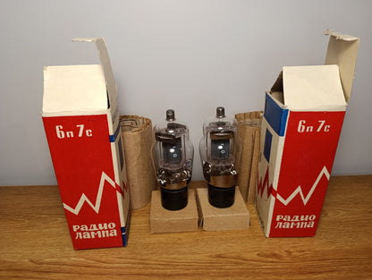 2 PCS 6P7S ( 6BG6G , 6BG6GA ) NEW NOS OUTPUT BEAM TETRODE / BATCH / BOX / Tested