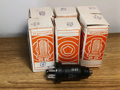 6pcs. 6A8 = 6Q8 Heptode Tube Novosibirsk Soviet USSR SAME DATE 1968 NEW in BOX