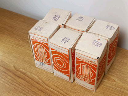 6pcs. 6A8 = 6Q8 Heptode Tube Novosibirsk Soviet USSR SAME DATE 1968 NEW in BOX