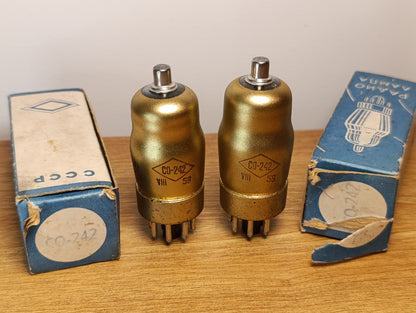 2pc. Matched CO-242 / SO-242 / СО-242 Pentagrid-Converter Heptode tube. TESTED