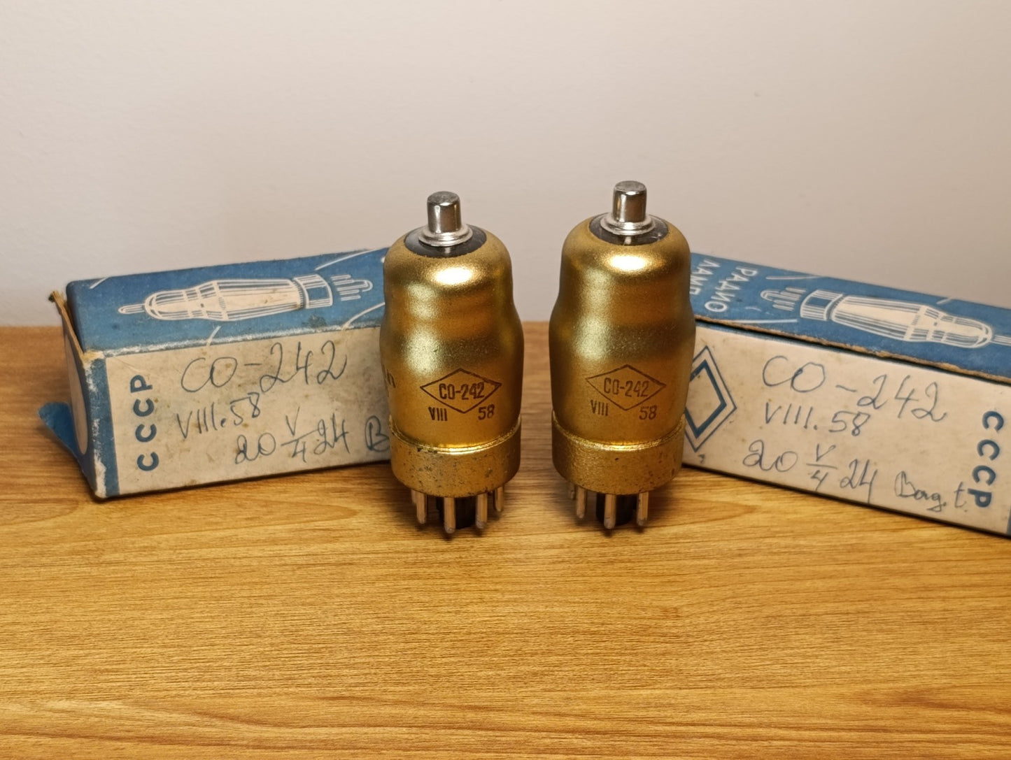 2pc. Matched CO-242 / SO-242 / СО-242 Pentagrid-Converter Heptode tube. TESTED