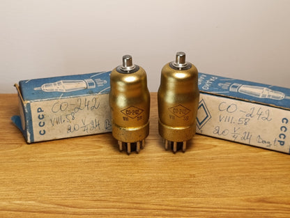 2pc. Matched CO-242 / SO-242 / СО-242 Pentagrid-Converter Heptode tube. TESTED