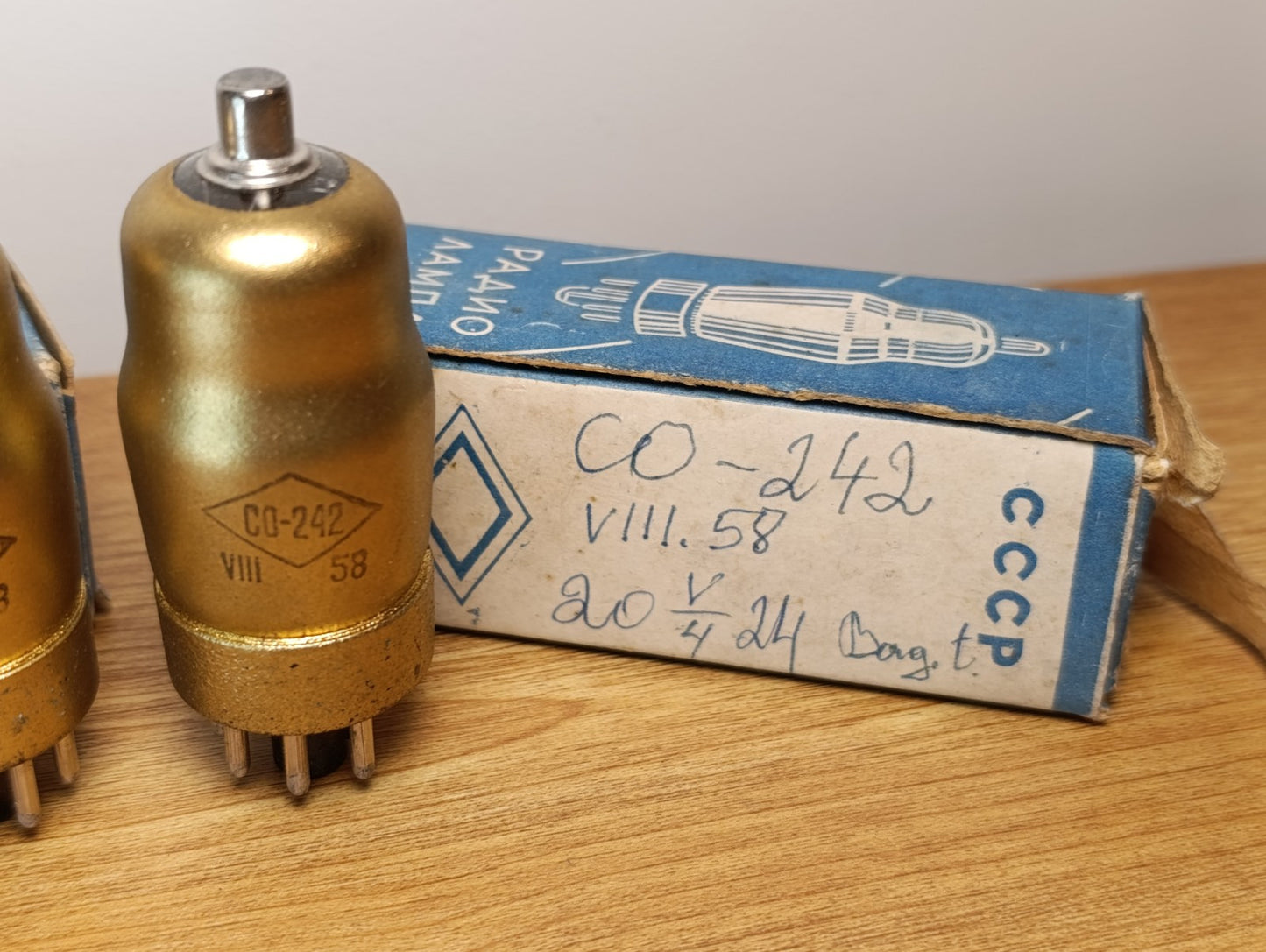 2pc. Matched CO-242 / SO-242 / СО-242 Pentagrid-Converter Heptode tube. TESTED