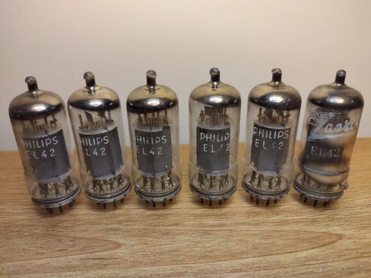 USED EL42 tubes  PHILIPS & ZAERIX 6 PCS LOT